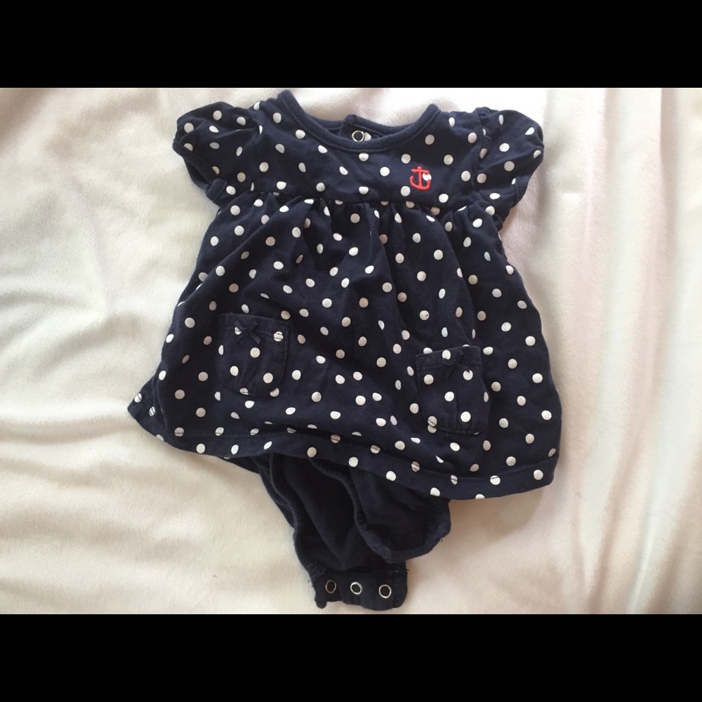 Nautical Polka Dot Sunsuit with Anchor Detail